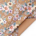Geschenkpapierrolle aus Kraftpapier mit einem eleganten Blumenmuster im Vintage-Stil - Blumenbrief / 43cmx3m