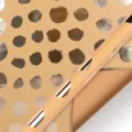 Carta da regalo marrone con pois metallici per compleanni e celebrazioni di festività - Stampa a caldo Pois Grandi / 50x70cm