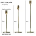 Gedetailleerde afmetingen van de gouden roestvrijstalen kandelaarset - Set van 3 stuks / Goud