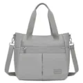Große graue Nylon-Tragetasche für Damen mit verstellbarem Schultergurt - 8 / Grau