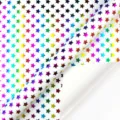 Regenbogen Holografisches Geschenkpapier mit Sternenmuster für DIY Geburtstagsgeschenke - Bunte Goldsterne / 0.43*3m