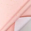 Rosa Geschenkpapier mit eleganten Goldfolienflocken und praktischer Rasterrückseite - Kirschblütensterne / 3 Meter Lang