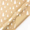 76cm kraft Christmas wrapping paper roll with white tree and snowflake patterns - White Christmas Tree