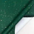Premium dunkelgrünes Geschenkpapier mit Gold- und Silberfolie und Rasterrückseite - Smaragd Sternenreich / 3 Meter Lang