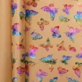Retro kraft wrapping paper with colorful rainbow bronzing butterfly patterns for gifts. - Embossed Butterflies / 43x300cm