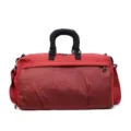 Red large capacity travel bag for women, lightweight gym bag with a grid design - Burgundy