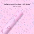 Pink baby cartoon gift wrapping paper with milk bottle and heart patterns - Milk Bottle (Pink Base) / 50x70cm