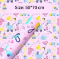 Cute pink baby gift wrapping paper with whale and duck cartoon patterns, 50x70cm sheet - Whale (Pink Base) / 50x70cm