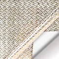 Carta da regalo premium con motivo a zigzag dorato per festività e imballaggio fiori - Stampa a caldo Increspature d'acqua / 50x70cm