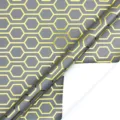 Luxuriöses graues und goldfoliertes Geschenkpapier mit Wabenmuster für DIY-Bastelarbeiten - Goldenes Sechseck / 50x70cm