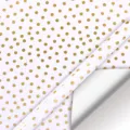 Carta regalo bianca premium con eleganti pois dorati per confezioni regalo festive - Pois Diversi Stampa a caldo / 50x70cm