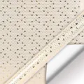 Carta da regalo crema elegante con motivo geometrico a triangoli in lamina d'oro - Triangoli Beige Stampa a caldo / 50x70cm