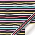 Papier cadeau noir premium avec des rayures horizontales multicolores vives pour les anniversaires - Ligne / 50x70cm