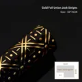 Hochwertiges Geschenkpapier in Schwarz-Gold mit geometrischen Streifen, 50x70 cm - Schwarze Basisstreifen / 50x70cm