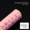 Hochwertiges Geschenkpapier in Rosa mit Goldfolie, elegantes Rautenmuster, 50x70cm - Bronzieren Rosa Rhombus / 50x70cm