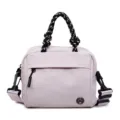 Borsa a mano leggera in nylon lavanda con elegante manico in corda bicolore - Stile Tracolla a Mano (193) / Taglia L / Violetto