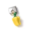 Detailed view of a miniature 3D yellow bell pepper charm for DIY jewelry making - Simulation Yellow Chili Style (2)