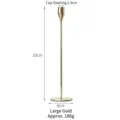 Grote gouden roestvrijstalen kandelaar voor bruiloften, 33 cm hoog en 8 cm basis - L / Goud