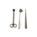 Set de cuidado de velas de acero inoxidable bronce antiguo con cortamechas y gancho - Juego de 3 Piezas Apagavelas Trompeta / Bronce Antiguo