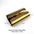 Modern luxury gold mirror finish stainless steel tissue box for desktop decoration - Wave Pattern Tissue Box / Gold