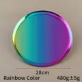 Plateau rond en acier inoxydable avec finition arc-en-ciel irisée, diamètre 28 cm - 28cm / Iridescent