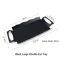 Large black stainless steel rectangular tray with double handles and dimensions - Double Ear Tray / Black Large (37.8*17.8)
