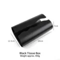 Minimalist black stainless steel rectangular tissue box holder for home desktop storage - Wave Pattern Tissue Box / Black