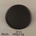 Plateau rond minimaliste en acier inoxydable noir mat de 28 cm pour le rangement - 28cm / Noir