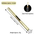 Accendino a gas ricaricabile dorato con collo lungo per candele profumate e fornelli da cucina - 17.5cm Standard / Oro K