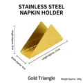 Gold stainless steel triangular napkin holder, 17x4x8cm, elegant modern table accessory - Triangle / Gold