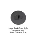 Grote zwarte roestvrijstalen kaarsdeksel met wolkenhandvat, 8cm diameter voor 7cm kaarsen. - Wolk Stijl / Zwart Groot (Diameter 8cm) / Zwart