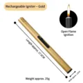 Accendino a stelo lungo ricaricabile dorato per candele profumate e gas, 17,5 cm - 17.5cm Standard / Imitazione Oro