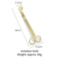 Tagliastoppino in acciaio inox dorato per candele profumate, accessorio lungo 18 cm - Finitura Oro Testa Rotonda