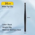 Professional 30cm black stainless steel food tongs for Korean BBQ and precise plating - Black 30cm Round Tip BBQ Plating Tongs