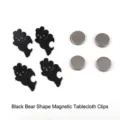 Pesas magnéticas decorativas para manteles con forma de oso negro para mesas de comedor - Oso Estilo B / Paquete de 4 / Negro