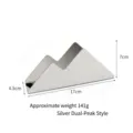 Silver stainless steel double peak napkin holder for restaurants and cafes - Double Peak / Silver