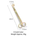 Tagliastoppino per candele in acciaio inox oro, accessorio professionale da 18 cm - Oro Lucido Testa Rotonda
