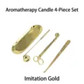 Juego profesional de 4 accesorios para velas aromáticas de acero inoxidable en acabado dorado - Juego de Cuatro Piezas (akw4T1) / Imitación de Oro