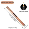 Accendino lungo ricaricabile oro rosa per candele e fornelli a gas, lunghezza 17,5 cm - Oro rosa