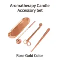 Set cura candele 4 pezzi oro rosa con taglia stoppino, spegnicandela, gancio e vassoio - Set da Quattro Pezzi (akw4T1) / Oro rosa