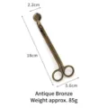 Taglia stoppino per candele in acciaio inox bronzo antico con misure dettagliate - Testa Rotonda Vintage