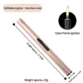Accendino a canna lunga ricaricabile oro rosa, dimensioni 17,5x1,5 cm, peso 25 g - Oro Rosa Chiaro