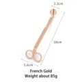 Taglia stoppino per candele in acciaio inossidabile oro rosa, lunghezza 18 cm e peso. - Testa Rotonda di Lusso