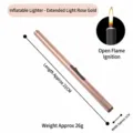 Accendino a gas ricaricabile lungo professionale per candele e fornelli oro rosa 21cm - Oro Rosa Chiaro Tondo Esteso