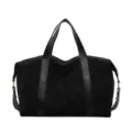 Borsa da viaggio vintage in pelle scamosciata nera di grande capacità per il pendolare - 9 / Nero