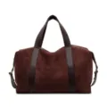 Borsa da viaggio vintage in pelle scamosciata marrone scuro di grande capacità - 9 / Caffè