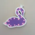 Lovely purple wooden swan shaped LED night light decor for kids bedroom nursery wall - Purple