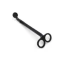 Matte black stainless steel candle wick trimmer tool with long handle for home décor use - Black flowerless scissors