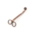 Professional stainless steel candle wick trimmer with elegant antique bronze finish - Bronze flowerless scissors