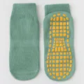 Calcetines de yoga antideslizantes verde salvia con puntos amarillos - S (Talla 23-27 1-3 Años) / Verde claro